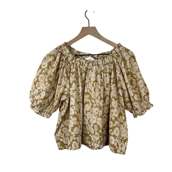 THE GREAT. Tops - The Great The Garland Top Oat Wild Brush Floral